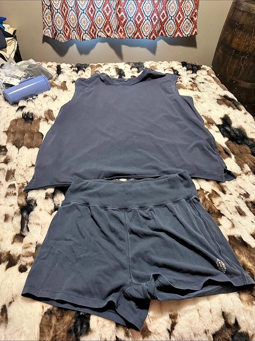 Free People Movement navy Athletic Top & Shorts Set